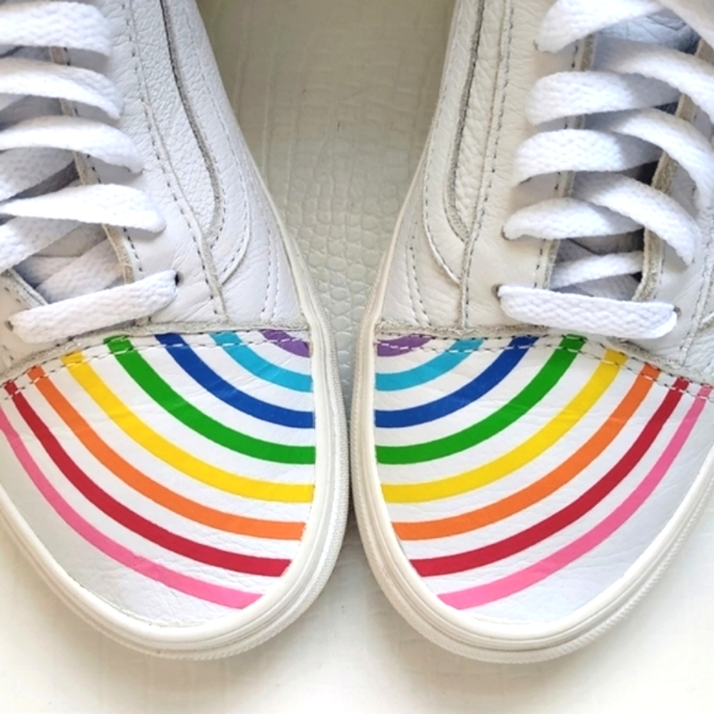 Vans x Flour Shop Old Skool Rainbow Sneakers W9 /M7.5 - Picture 5 of 9
